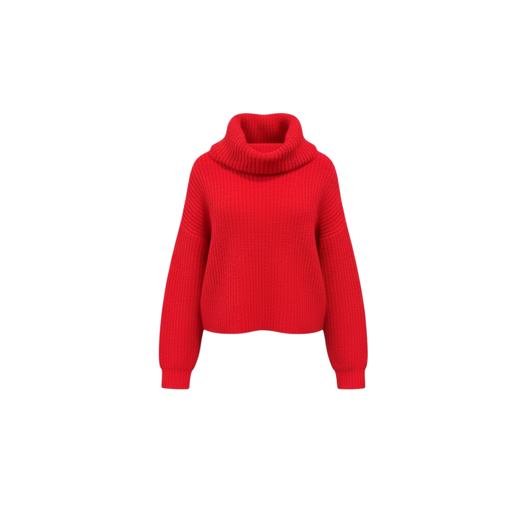 Ava & Eva Red Turtleneck Knit Sweater