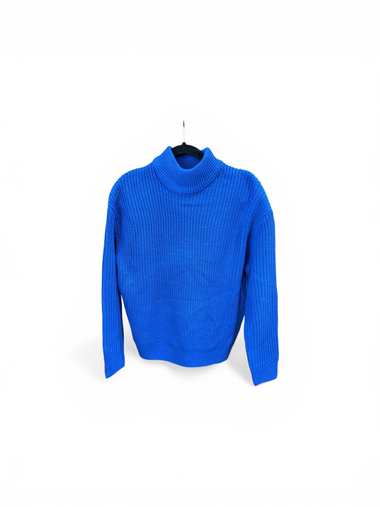 &Me Cobalt Ribbed Turtleneck Knit Sweater
